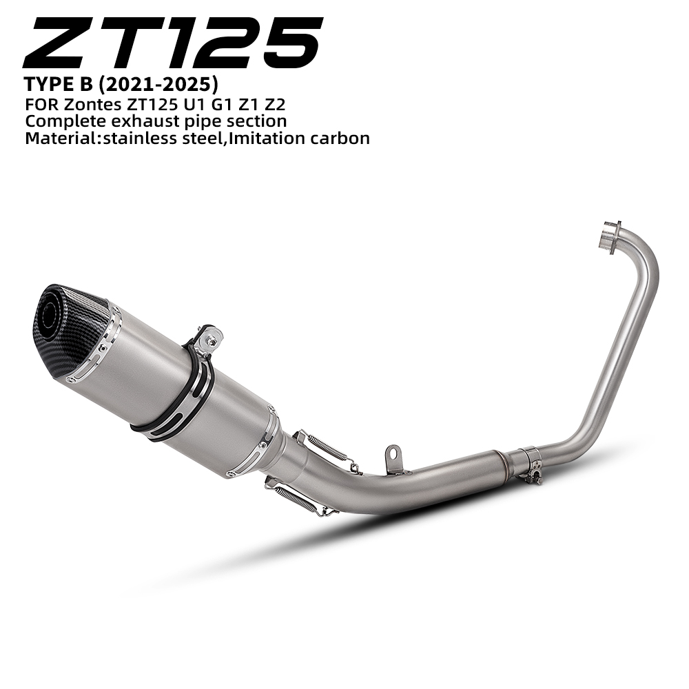 Drone Z1 - フルシステムオートバイエキゾーストマニホールド 51MM 接続マフラー（DBキラー付き）Zontes ZT125 U1 G1