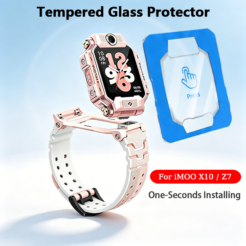 Drone Z1 - 1秒で取り付けられる9H強化ガラススマートウォッチプロテクター IMOO Watch Phone X10 Z7