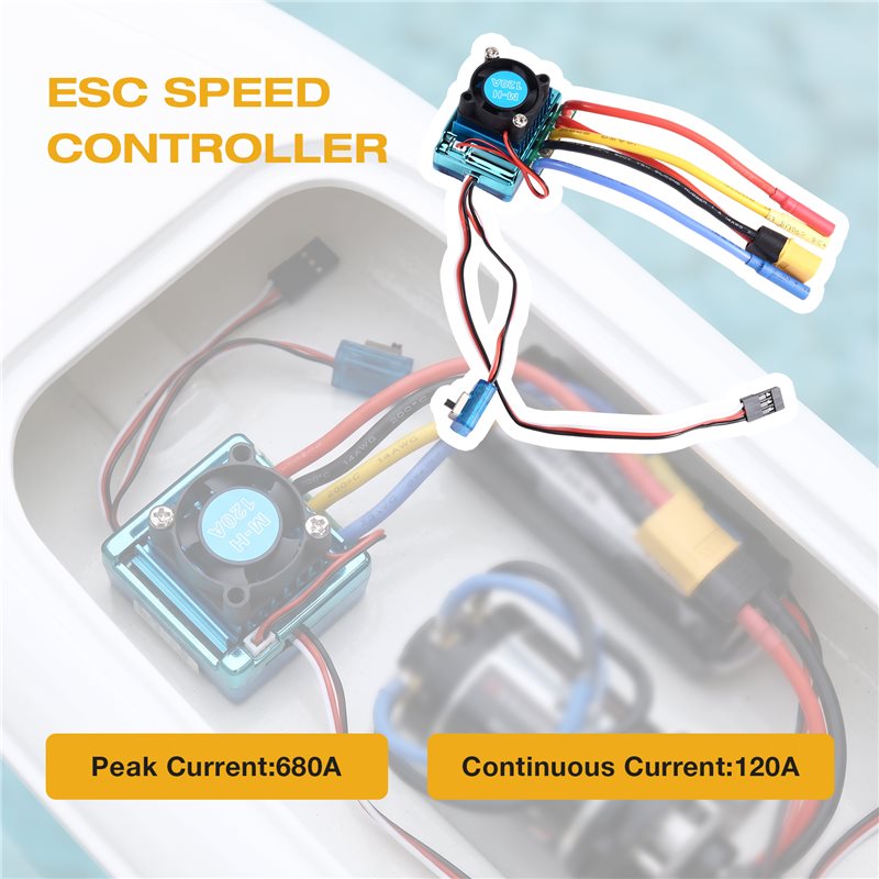WOWFU-120A ブラシレス ESC スピードコントロー - Rc Boat Brushless Motor のレビューと価格