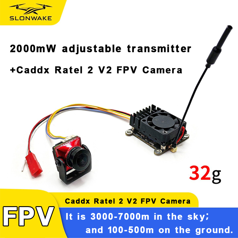 長距離5.8Ghz 2W FPVワイヤレス送信機2000MW - Caddx Fpv Camera のレビューと価格