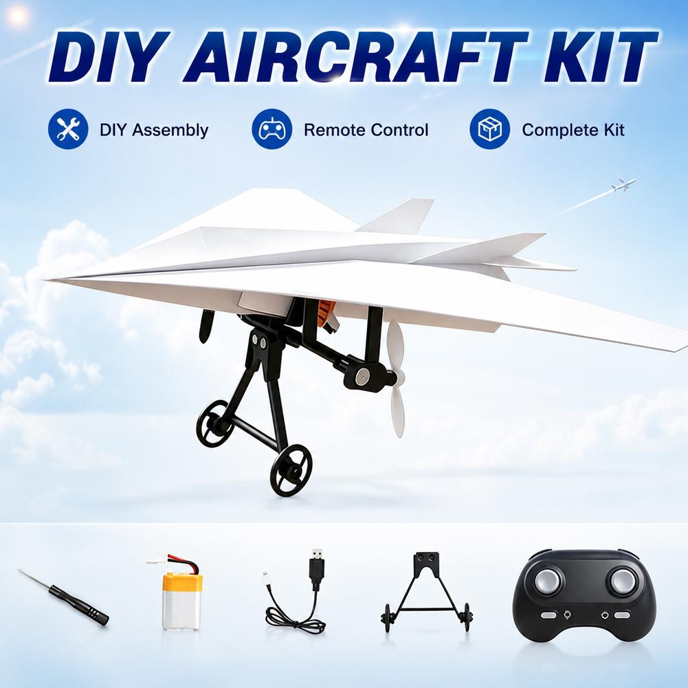 リモコン式紙製飛行機 ポータブルRC航空機組み立てパーツ D - Drone Rc Jet のレビューと価格