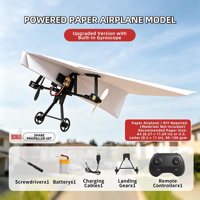 RC紙飛行機キット ジャイロスタビライザー付き DIY電動リ - Drone Rc Jet のレビューと価格