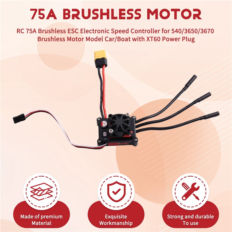 MACH-RC 75A ブラシレス ESC 電子スピードコン - Rc Boat Brushless Motor のレビューと価格